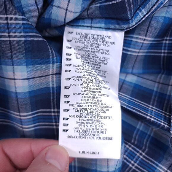 5.11 Tactical Shirt Mens Small Admiral Blue Breaker Plaid Pocket Short Sleeve - Picture 7 of 7